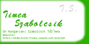 timea szabolcsik business card